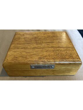Nautica Wooden Jewelry/Trinket Box Velvet Lined